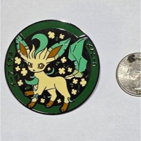 Pokemon Leafeon Enamel Pin Grass Type Eevee Evolution Collectible Kawaii Badge - Picture 3 of 3